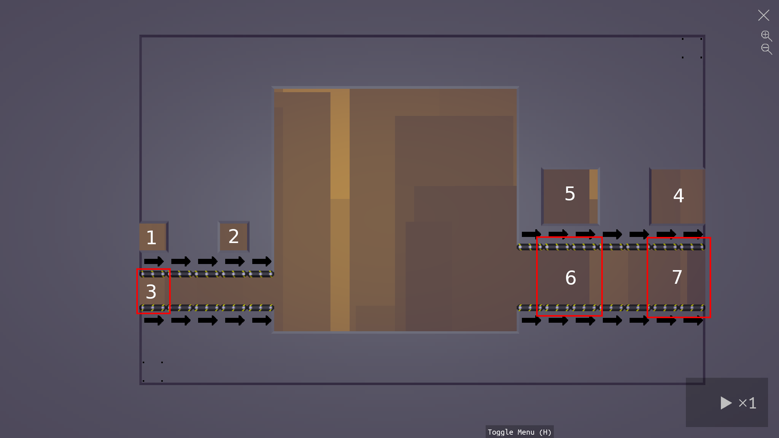 The frame with labels